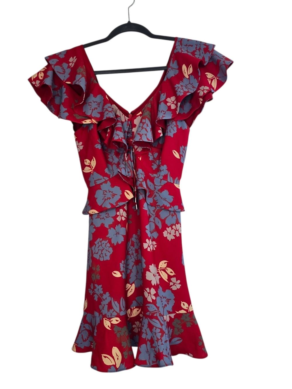 C/MEO Collective Red Floral Ruffled Mini Dress - Picture 5 of 12